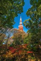 Tokyo Tower with blue sky in Japan photo