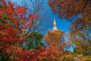 Tokyo Tower with blue sky in Japan photo