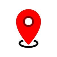 location red icon simple design vector