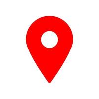 location red icon simple design vector