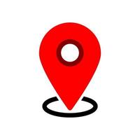 location red icon simple design vector