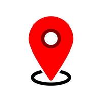 location red icon simple design vector