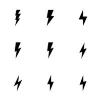 lightning icon set vector