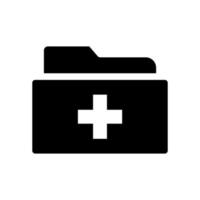 Plantilla de logotipo de ilustración de vector de icono de carpeta de registro de salud