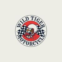 Vector logo badge of tiger for custom garage motorcycle club