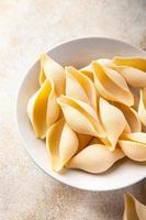 pasta conchiglie raw shell healthy meal food background