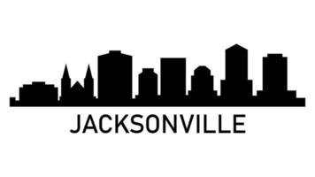 Jacksonville skyline on a white background video