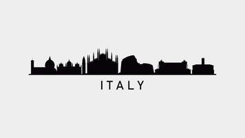 Skyline von Italien auf weißem Hintergrund
