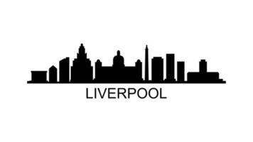 Liverpool skyline on a white background video