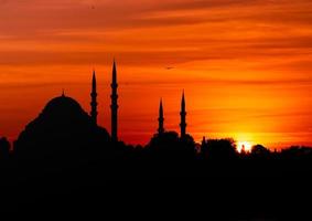 istanbul silhouette mosque photo