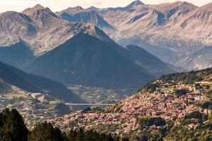 Dramatic views over towns in Greece photo