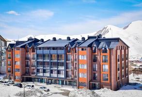 Hotel building exterior in Gudauri ski resort
