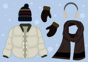 winter outfit protection wear vector