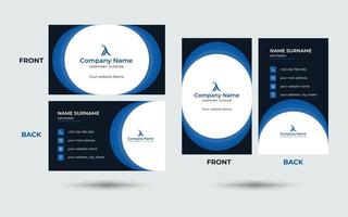 Double-sided Professional business card template. Portrait and landscape orientation with Horizontal and vertical layout vector