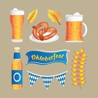 conjunto de plantillas de iconos de oktoberfest vector