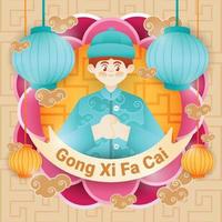 Gong Xi Fa Cai Background Template vector
