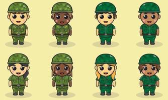 Vector illustration of Cute Soldier cartoon