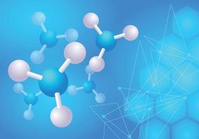 Ilustración de fondo futurista de tecnología de estructura de molécula vector