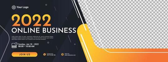 Business conference banner template design for webinar, marketing, online class program, etc vector
