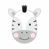 Zebra face in vector format.