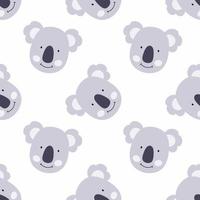 de patrones sin fisuras con lindos koalas para coser ropa de bebé e imprimir en tela. Papel pintado de koala para imprimir sobre tela, textiles y papel de embalaje. vector