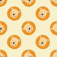 fondo sin fin con leones para niños. patrón sin costuras para imprimir en tela, papel de embalaje y textiles. vector