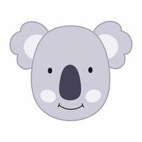 la cara de un lindo koala. ilustración vectorial con animales de australia. vector