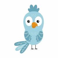 Funny parrot with big eyes. A funny bird for printing a children's poster or postcard. vector