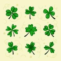 Hand Drawn Clover Leaves Icon Pack vector