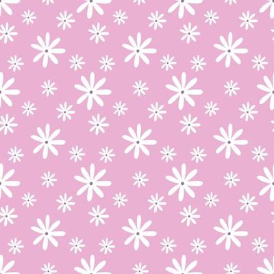 Seamless pink pattern with chamomile. Endless background for printing on fabric, textiles and packaging paper.