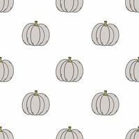 Seamless pattern with cute pumpkin doodle style. Autumn harvest. Background for sewing children clothing and printing fabric. Wrapping paper Halloween holiday. vector