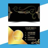 Luxury and elegant black gold business cards template on black background. Vector illustration