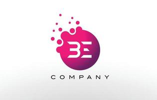 BE Letter Dots Logo Design with Creative Trendy Bubbles. vector