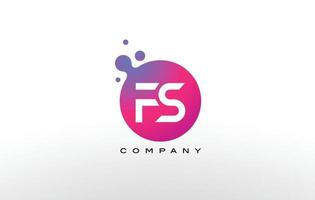 Diseño de logotipo de puntos de letra fs con burbujas de moda creativas. vector