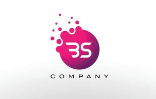 Diseño de logotipo bs letter dots con burbujas creativas de moda. vector