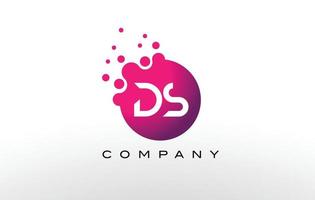 Diseño de logotipo de puntos de letra ds con burbujas de moda creativas. vector