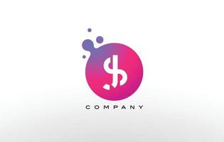 SJ Letter Dots Logo Design with Creative Trendy Bubbles. vector