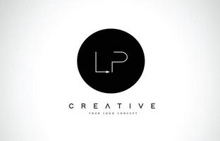 LP L P Logo Design with Black and White Creative Text Letter Vector. vector