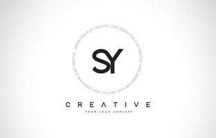 SY S Y Logo Design with Black and White Creative Text Letter Vector. vector