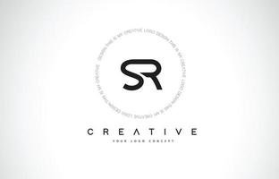 SR S R Logo Design with Black and White Creative Text Letter Vector. vector