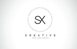 SX S X Logo Design with Black and White Creative Text Letter Vector. vector