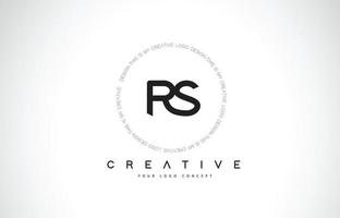 RS R S Logo Design with Black and White Creative Text Letter Vector. vector