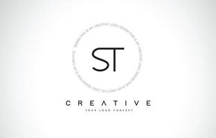 ST S T Logo Design with Black and White Creative Text Letter Vector. vector