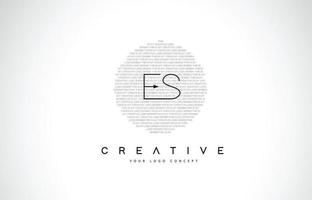 ES E S Logo Design with Black and White Creative Text Letter Vector. vector