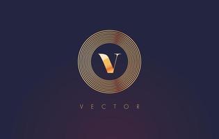 círculo v logo. vector de diseño circular de letra v