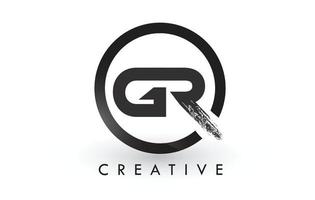 GR Brush Letter Logo Design. Creative Brushed Letters Icon Logo. vector