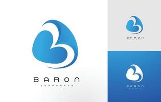 b logo azul. vector de diseño de icono de letra b