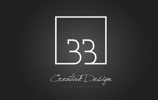 BB Square Frame Letter Logo Design with Black and White Colors. vector