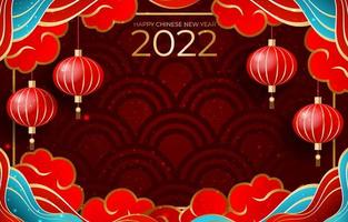 Fondo de año nuevo chino 2022 vector