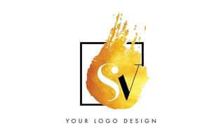 SV Letter Logo Circular Purple Splash Brush Concept. vector